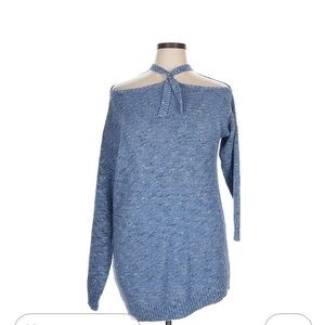 Soho/New York & Company Off-Shoulder Blue Sweater